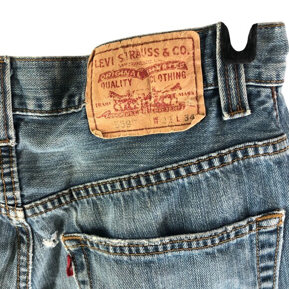 Levis Mens Jeans 559 Relaxed Straight Distressed Grunge 32x34 Measures 32x32 - Picture 3 of 7